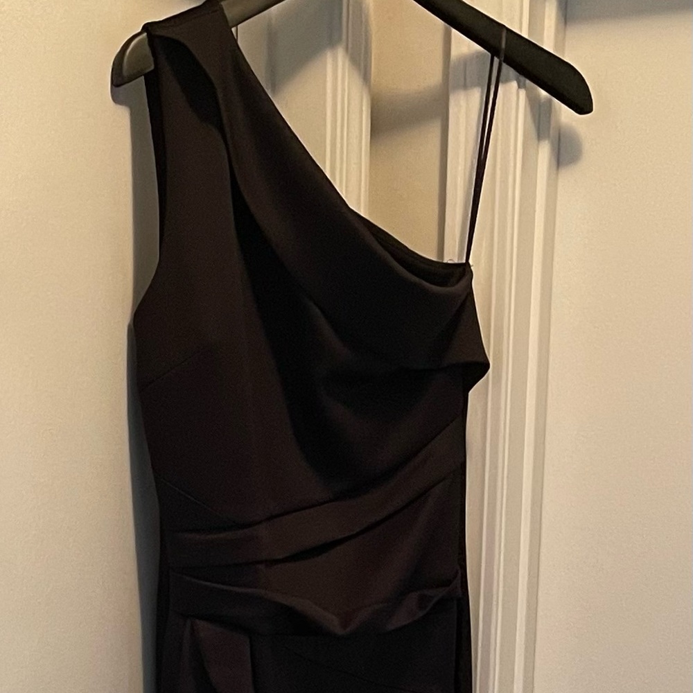 Venus black formal one shoulder dress